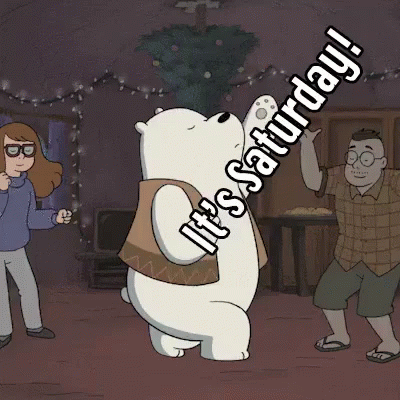 Biały miś organizuję sobotnią imprezę